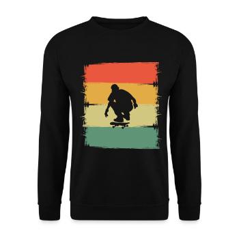 Skater Skateboard Skaten - Unisex Pullover - Schwarz - Vorne - Alina (178cm) & Michal (187cm)