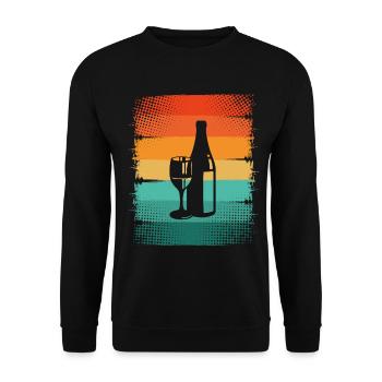 Wein - Unisex Pullover - Schwarz - Vorne - Alina (178cm) & Michal (187cm)