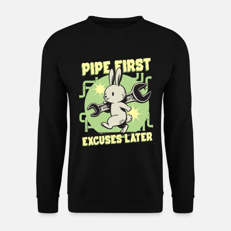 Pipelayer Pipe Builder Pipe First - Unisex Sweatshirt - black