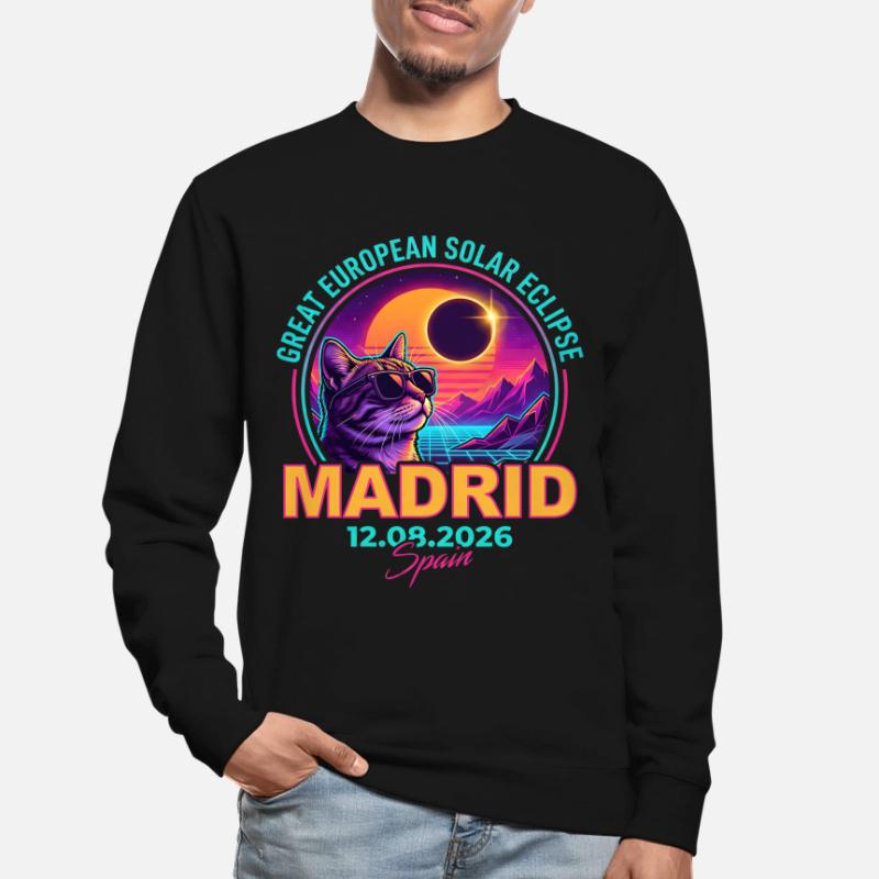 Éclipse de Solar Cat Madrid 2026 Sweat-shirt Unisexe