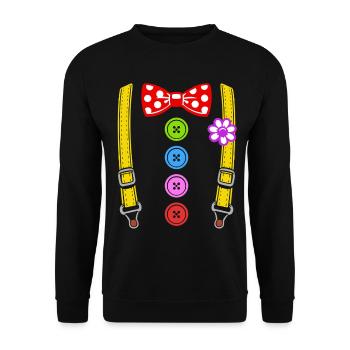 Colorful clown costume with suspenders - Unisex Sweatshirt - black - Front - Alina (178cm) & Michal (187cm)