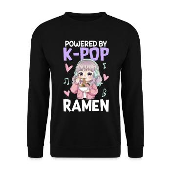 Powered By K-Pop Ramen - Unisex Sweatshirt - black - Front - Alina (178cm) & Michal (187cm)