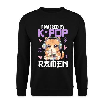 Powered By K-Pop Ramen - Unisex Sweatshirt - black - Front - Alina (178cm) & Michal (187cm)