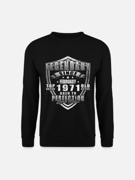Geboren im Februar 1971 vintage 1971 Geburtstag - Unisex Pullover - Schwarz