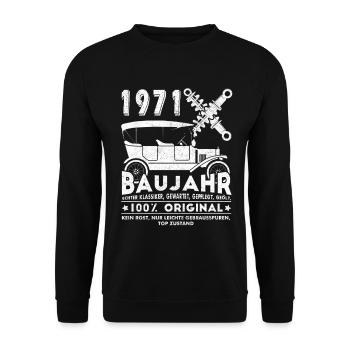 Original 1971 Retro 1971 Birthday Gift - Unisex Sweatshirt - black - Front - Alina (178cm) & Michal (187cm)
