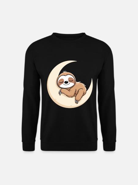 Moon Sleep Sloth - Unisex Sweatshirt - black