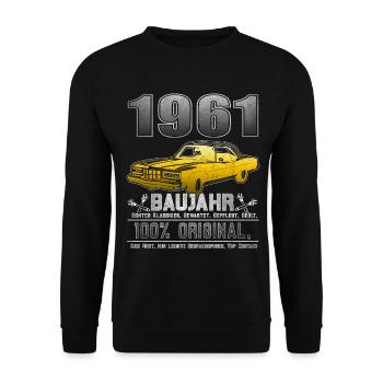 Année de naissance Année de naissance de 1961 - Sweat-shirt Unisexe - noir - Devant - Alina (178cm) & Michal (187cm)