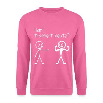 Fitnessstudio HART TRAINIERT HEUTE LUSTIG - Unisex Pullover - Pink - Vorne