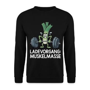 Gewichtheber LADEVORGANG MUSKELMASSE Lustig - Unisex Pullover - Schwarz - Vorne - Alina (178cm) & Michal (187cm)