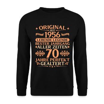 70th Birthday Absolutely Unique 1956 Vintage - Unisex Sweatshirt - black - Front - Alina (178cm) & Michal (187cm)
