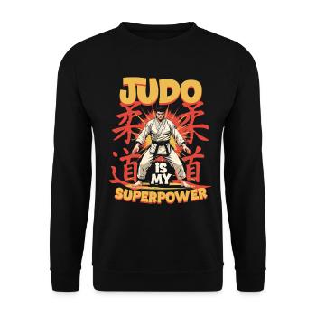 Judo Is My Superpower - Unisex Pullover - Schwarz - Vorne - Alina (178cm) & Michal (187cm)