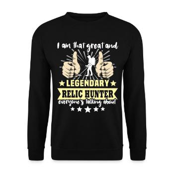 Relic Seeker Metal Detector - Unisex Sweatshirt - black - Front - Alina (178cm) & Michal (187cm)