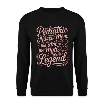 Pediatric Nurse Mom The Idol The Myth Peds RN - Unisex Sweatshirt - black - Front - Alina (178cm) & Michal (187cm)