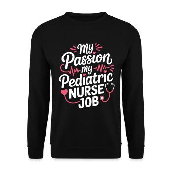 Infirmière pédiatrique Ma passion Ma Infirmière pédiatrique Enfants - Sweat-shirt Unisexe - noir - Devant - Alina (178cm) & Michal (187cm)