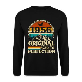 Original 1956 Vintage Retro Birthday Gift - Unisex Sweatshirt - black - Front - Alina (178cm) & Michal (187cm)