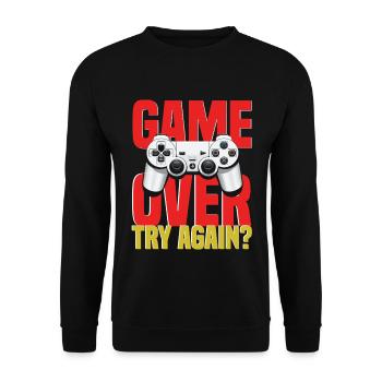 Playing Controller Motif - Unisex Sweatshirt - black - Front - Alina (178cm) & Michal (187cm)