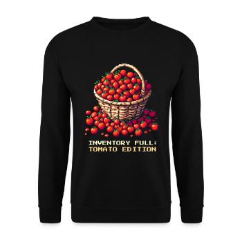 Inventory Full of Tomatoes | Tomato harvest & stock - Unisex Sweatshirt - black - Front - Alina (178cm) & Michal (187cm)