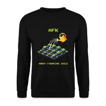 AFK with kale | Vegetable cultivation & garden - Unisex Sweatshirt - black - Front - Alina (178cm) & Michal (187cm)