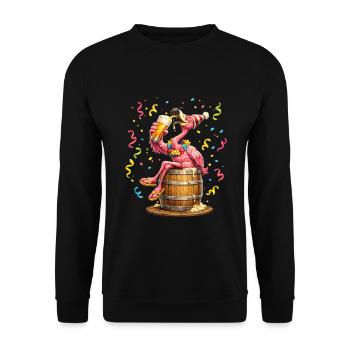 Karneval Fasching Kostüm Flamingo Party Bier Köln - Unisex Pullover - Schwarz - Vorne - Alina (178cm) & Michal (187cm)