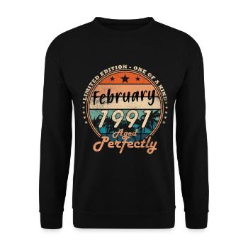Février 1991 - Jubilé 1991 Vintage février 1991 - Sweat-shirt Unisexe - noir - Devant - Alina (178cm) & Michal (187cm)