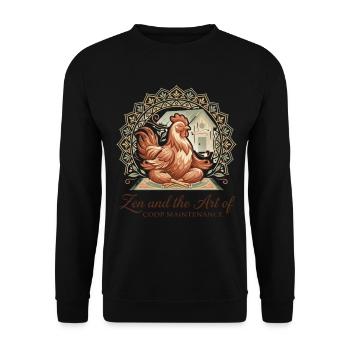 Zen And The Art Of Coop Maintenance Chicken - Unisex Sweatshirt - black - Front - Alina (178cm) & Michal (187cm)