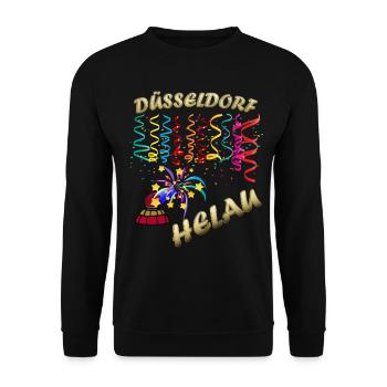 Confettis festifs Helau de Düsseldorf - Sweat-shirt Unisexe - noir - Devant - Alina (178cm) & Michal (187cm)