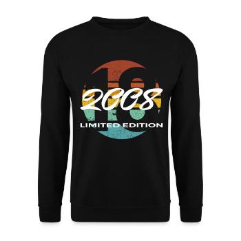 18th Birthday 2008 Boys and Girls Gift - Unisex Sweatshirt - black - Front - Alina (178cm) & Michal (187cm)