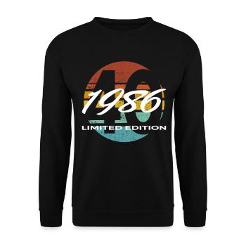 40e anniversaire 1986 cadeau pour hommes et femmes - Sweat-shirt Unisexe - noir - Devant - Alina (178cm) & Michal (187cm)