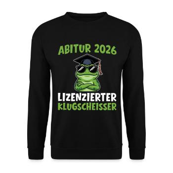 Grenouille de l’Abitur 2026 avec cadeau de remise des diplômes - Sweat-shirt Unisexe - noir - Devant - Alina (178cm) & Michal (187cm)