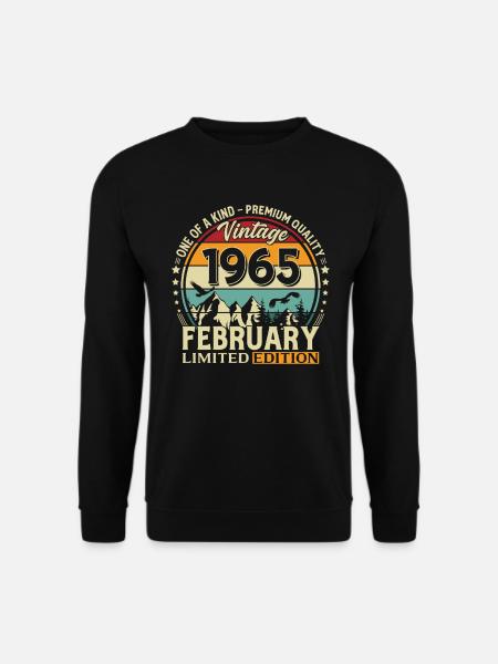 61e anniversaire février 1965 Millésime - Sweat-shirt Unisexe - noir