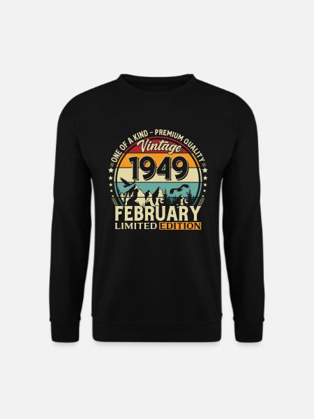 77e anniversaire février 1949 Millésime - Sweat-shirt Unisexe - noir