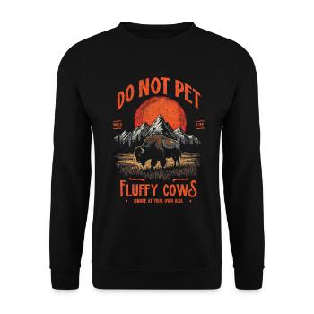 Les bisons vintage ne caressent pas les vaches duveteuses Bizons drôles - Sweat-shirt Unisexe - noir - Devant - Alina (178cm) & Michal (187cm)