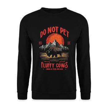 Les bisons vintage ne caressent pas les vaches duveteuses Bizons drôles - Sweat-shirt Unisexe - noir - Devant - Alina (178cm) & Michal (187cm)