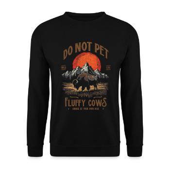 Les bisons vintage ne caressent pas les vaches duveteuses Bizons drôles - Sweat-shirt Unisexe - noir - Devant - Alina (178cm) & Michal (187cm)