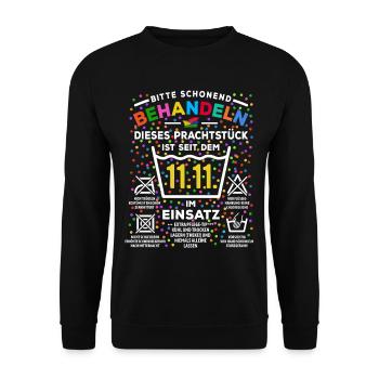 in use since 11.11. | Carnival Costume - Unisex Sweatshirt - black - Front - Alina (178cm) & Michal (187cm)