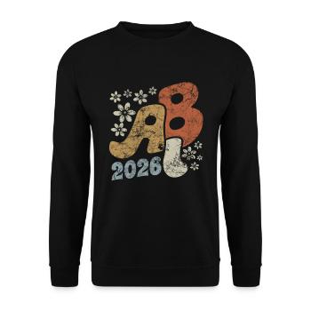 Don Abitur vintage ABI Blossoms 2026 - Sweat-shirt Unisexe - noir - Devant - Alina (178cm) & Michal (187cm)