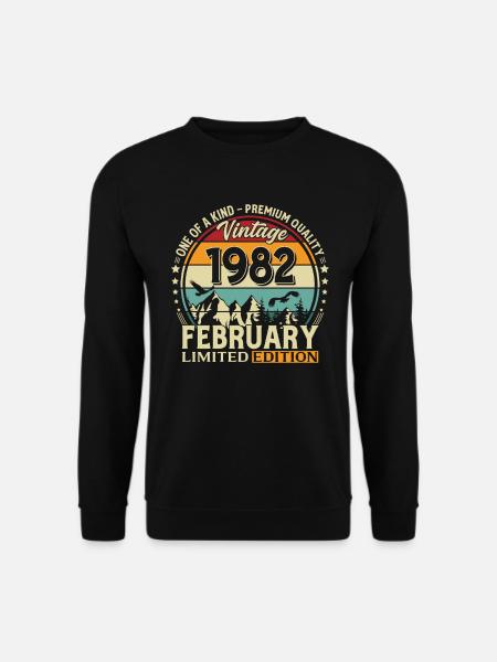 44e anniversaire février 1982 Millésime - Sweat-shirt Unisexe - noir