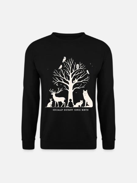 Socially Distant Since Birth Introvert Nature - Unisex Sweatshirt - black