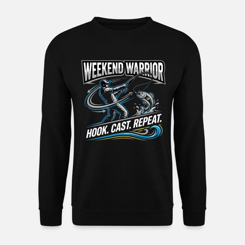 Weekend Warrior Hook Cast Repeat Angler - Unisex Sweatshirt - black