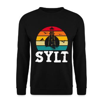 North Sea Holiday SYLT NORTH SEA ISLAND Fun - Unisex Sweatshirt - black - Front - Alina (178cm) & Michal (187cm)