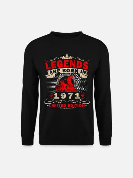 Jahrgang 1971 geboren Motorrad Geburtstag Geschenk - Unisex Pullover - Schwarz