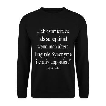 L’ironie sous forme de mots étrangers Humour intellectuel Fun - Sweat-shirt Unisexe - noir - Devant - Alina (178cm) & Michal (187cm)