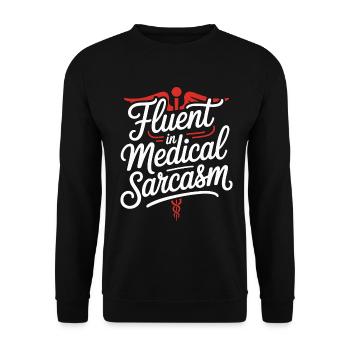 ICU Nurse Fluent In Medical Sarcasm Rapid Response - Unisex Sweatshirt - black - Front - Alina (178cm) & Michal (187cm)
