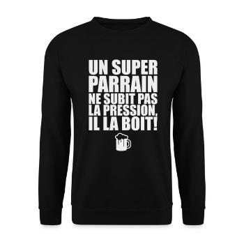 A great godfather no pressure he drinks it - Unisex Sweatshirt - black - Front - Alina (178cm) & Michal (187cm)