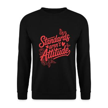 Women's Day Feminism Standards Aren't Attitude - Unisex Sweatshirt - black - Front - Alina (178cm) & Michal (187cm)