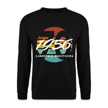 70th Birthday 1956 Gift for Men and Women - Unisex Sweatshirt - black - Front - Alina (178cm) & Michal (187cm)
