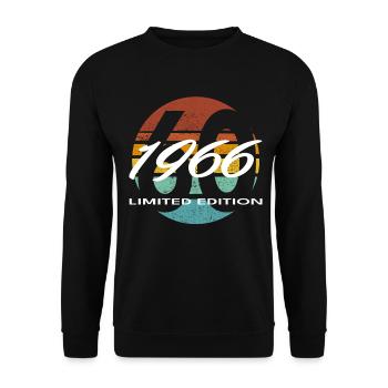 60e anniversaire 1966 cadeau pour hommes et femmes - Sweat-shirt Unisexe - noir - Devant - Alina (178cm) & Michal (187cm)