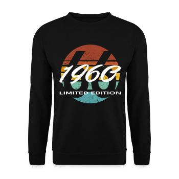 66th Birthday 1960 Gift for Men and Women - Unisex Sweatshirt - black - Front - Alina (178cm) & Michal (187cm)