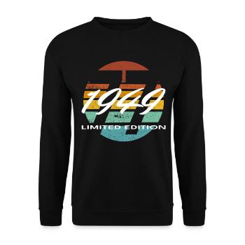 77e anniversaire 1949 cadeau pour hommes et femmes - Sweat-shirt Unisexe - noir - Devant - Alina (178cm) & Michal (187cm)