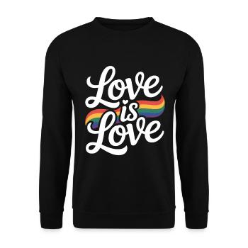 Love is Love Rainbow LGBTQ Pride - Unisex Sweatshirt - black - Front - Alina (178cm) & Michal (187cm)